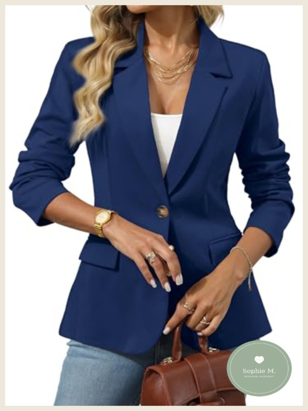 Stretch Knit Blazer for Women Business Casual Suit Jacket Long Sleeve